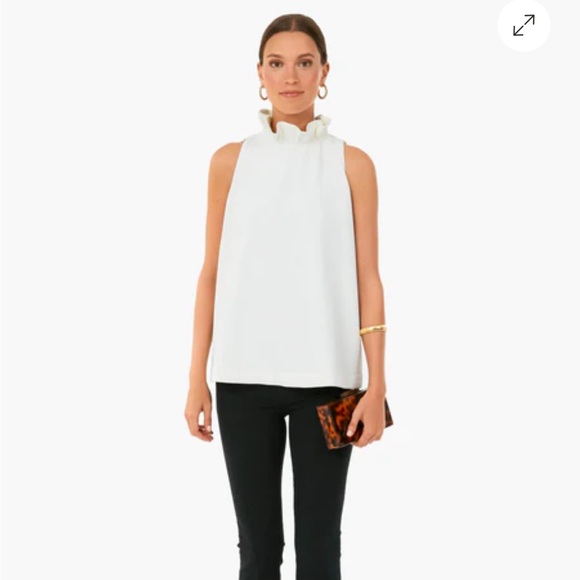 Tuckernuck Ivory Ruffle Neck Blouse - Picture 4 of 16